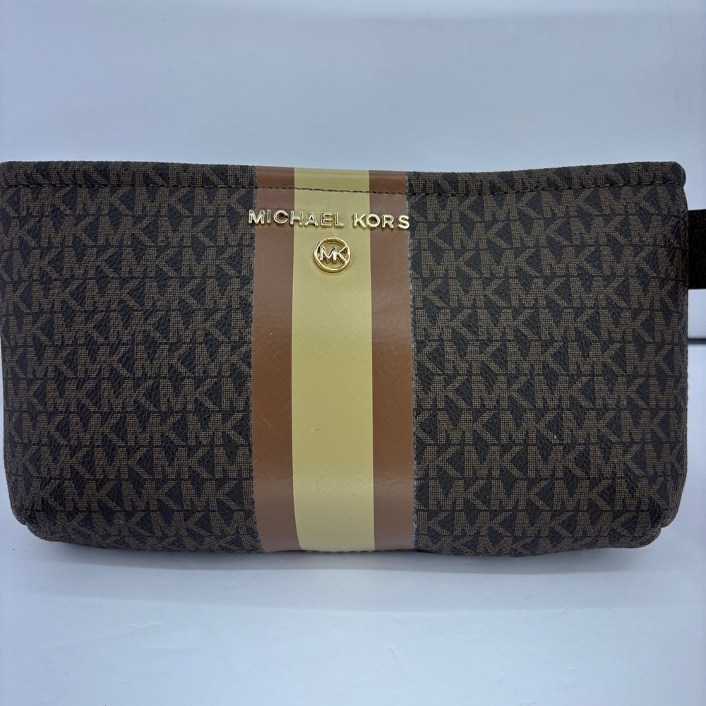 Michael Kors Chocolate Brown Logo Belt Bag Fanny Pack Brand New With Tags Womens - Picture 3 of 14